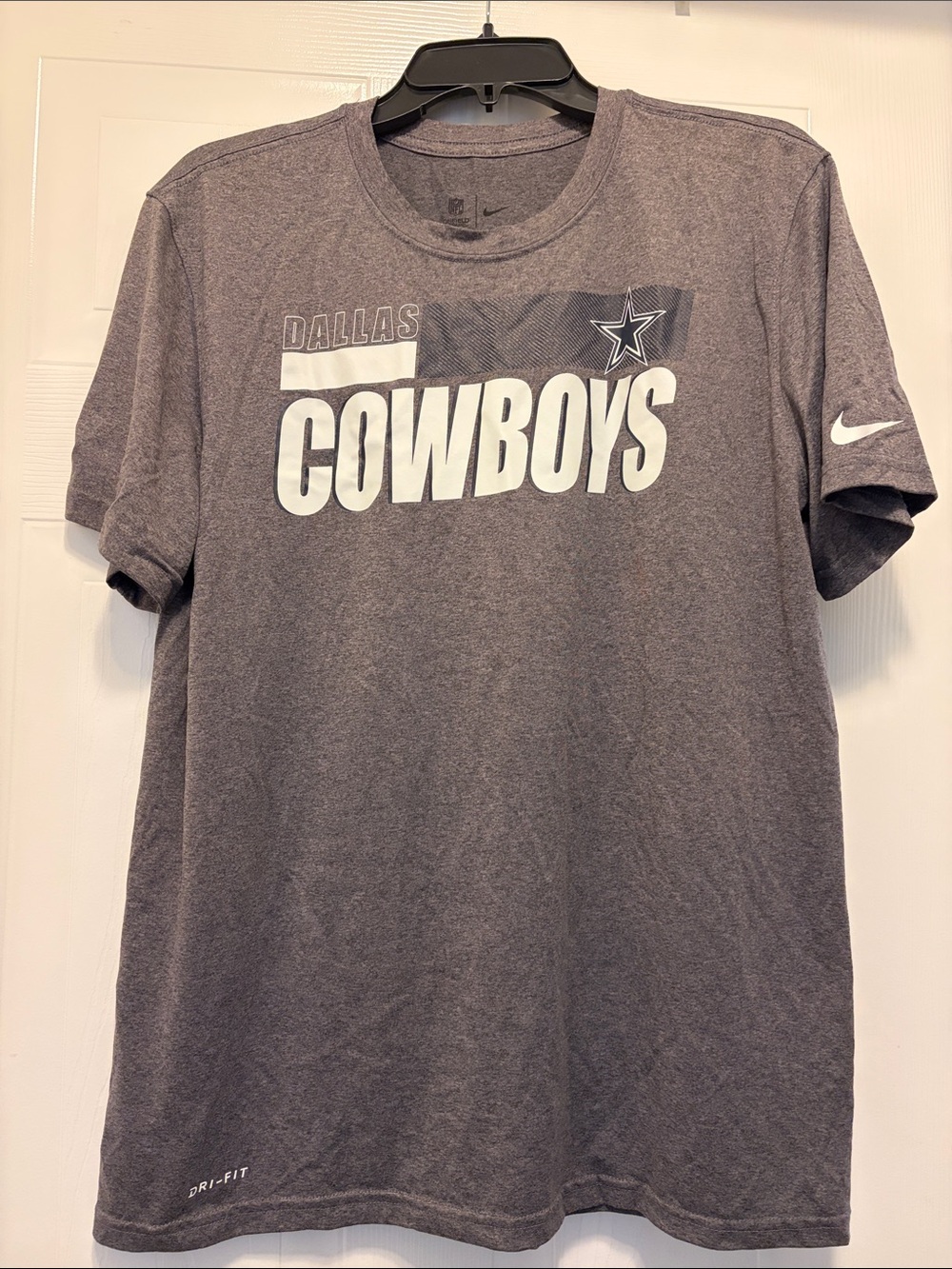 Nike Dallas Cowboys Heather Gray Short Sleeve Logo Tee
